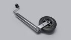 Jockey wheel with full rubber, plastic rim
