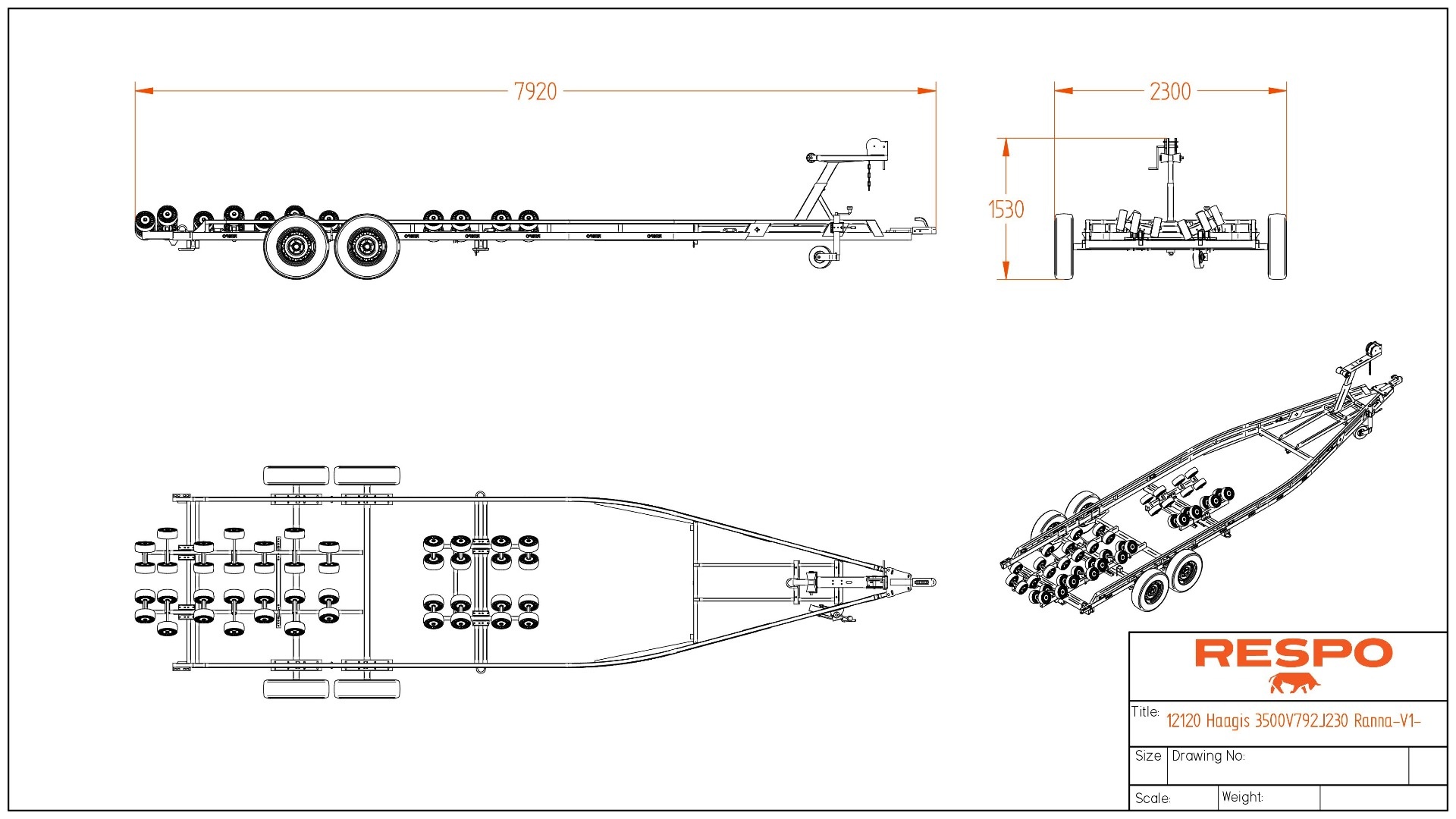 4200V792 Multiroller Harbor trailer