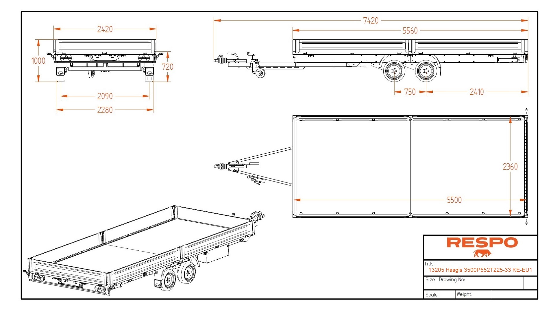 3500P552T225 Flatbed