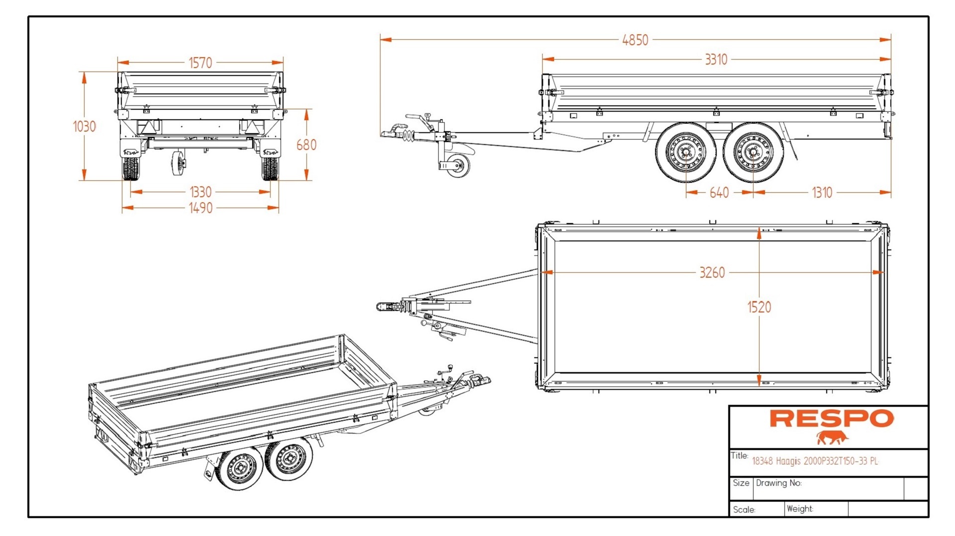 2000P332T150 PLH Flatbed