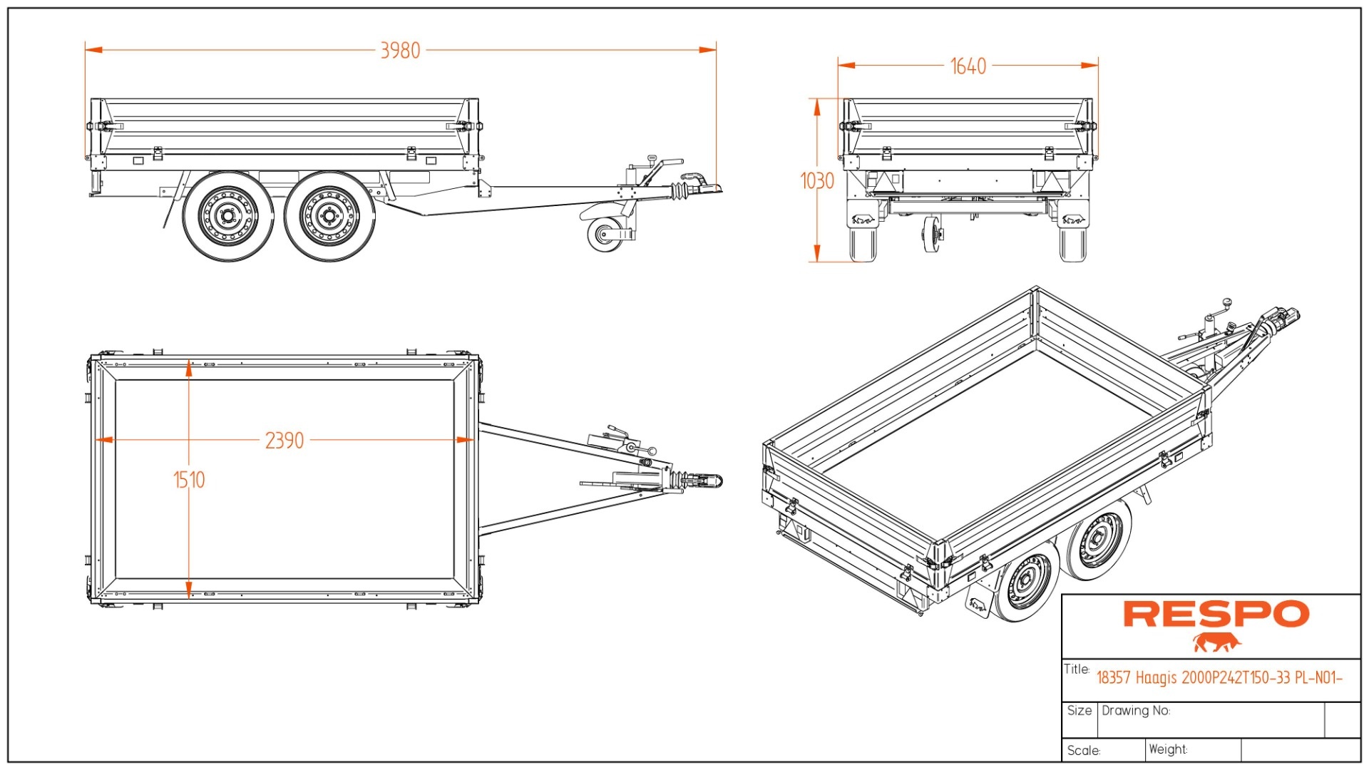 2000P242T150 PLH Flatbed