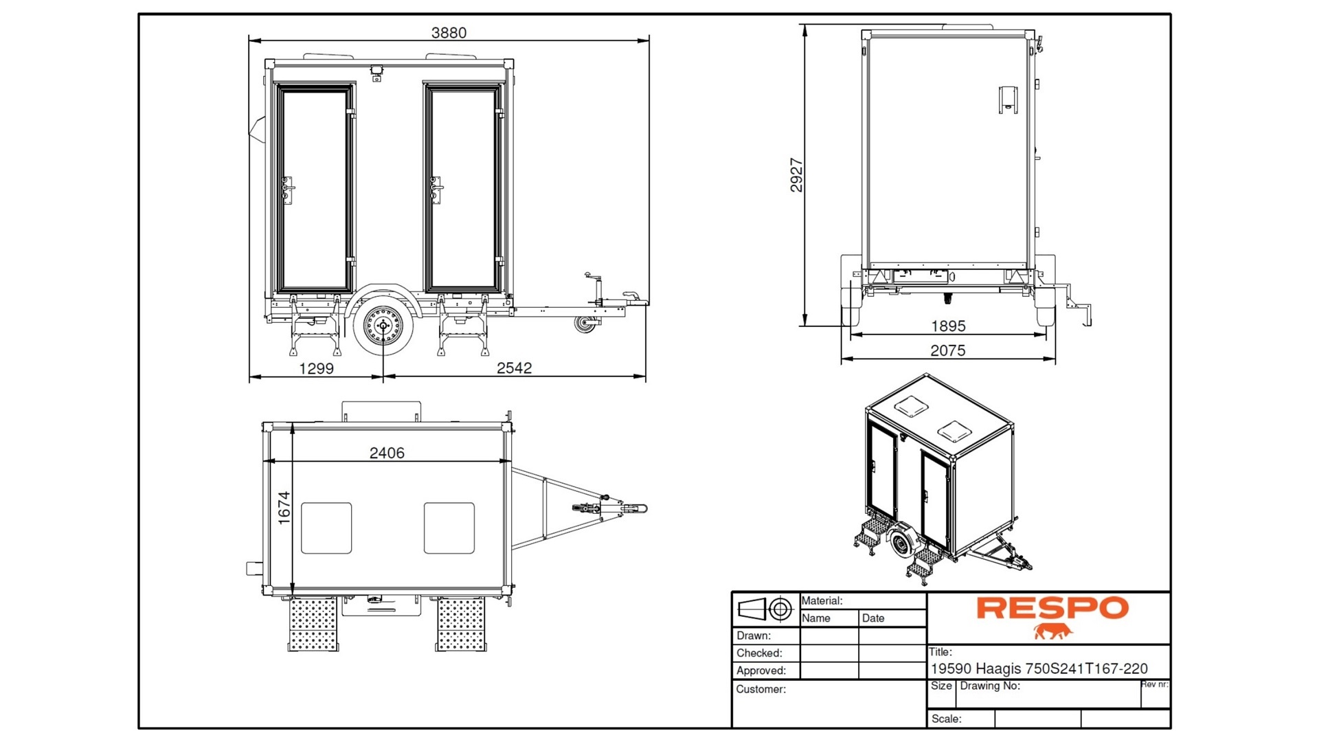 Mobile double 300L toilet 2