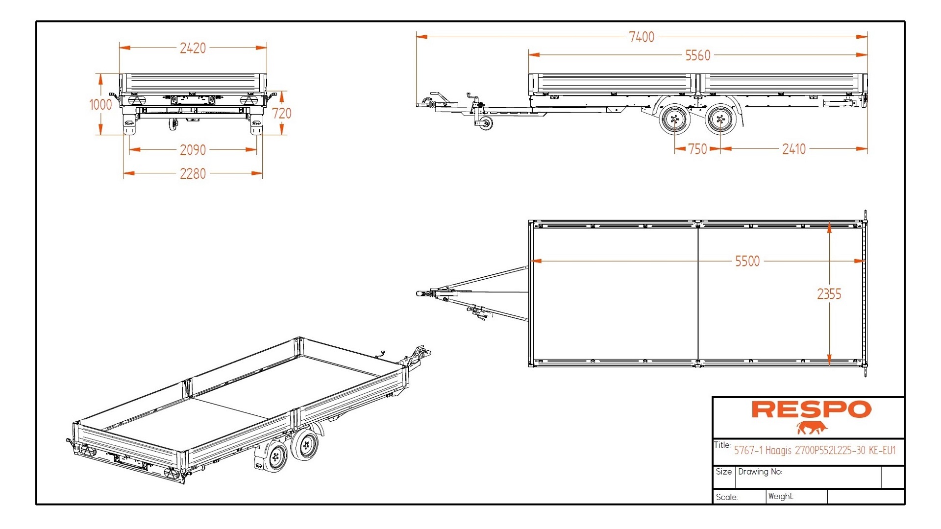2700P552T225 Flatbed (with accessories)