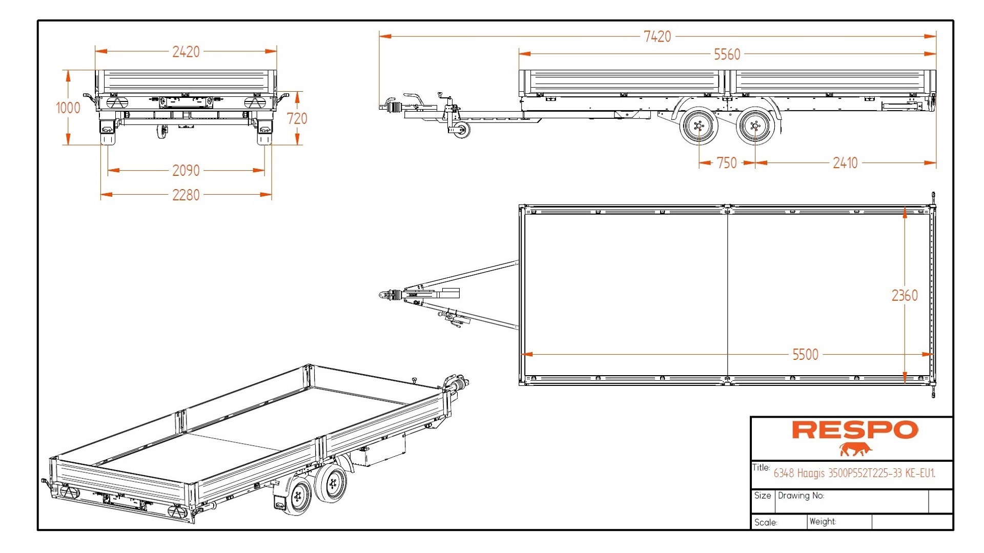 3500P552T225 Flatbed (with accessories)